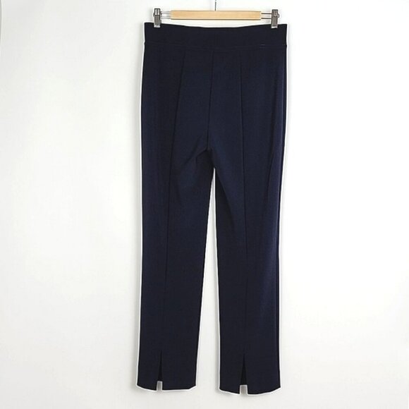 Joseph Ribkoff Women's Navy Dress Pants Back Slit Cuffs Pull On Stretch Size 8 - Picture 2 of 14